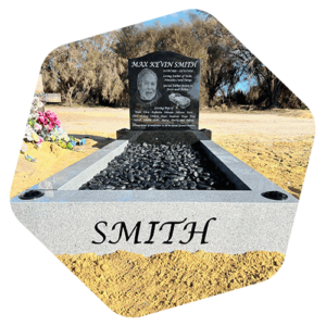 GM-Smith-FULL-MONUMENT grey and black granite full monument installed in Katanning cemetery