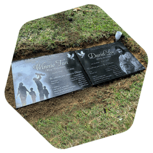 GM-Tan-PLAQUE Granite plaque double in MCB Pinnaroo Cemetery