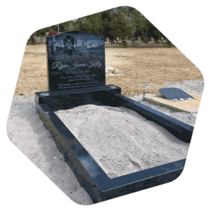 GM-Kelly-FULL-MONUMENT Granite Full Monument in Pinjarra cemetery with no ledger for religious reasons